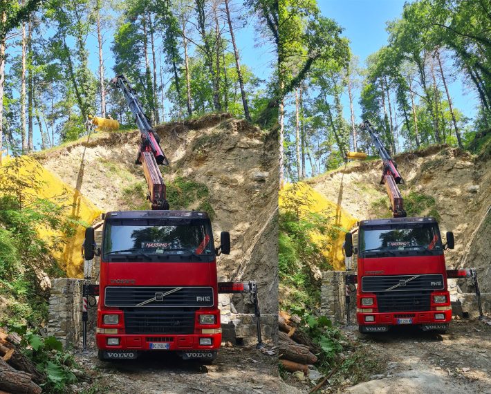 Volvo FH12 3 assi con Gru Fassi 310